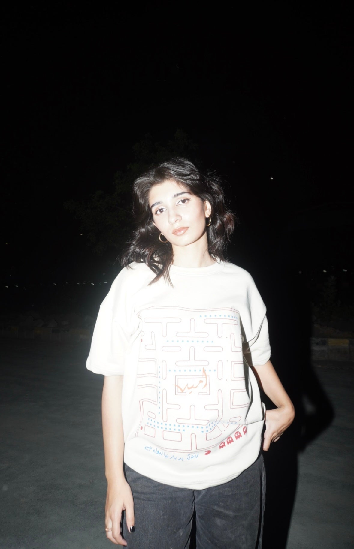 “BAS AIK AUR GAME” beige tee