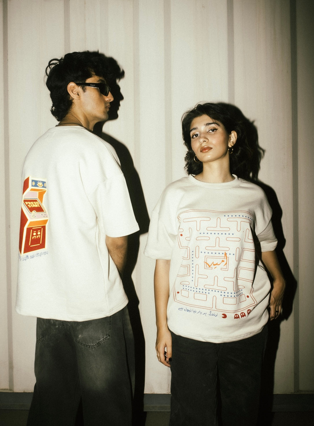“BAS AIK AUR GAME” beige tee