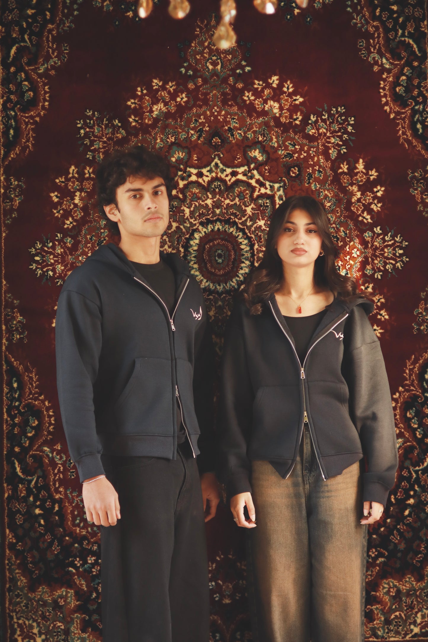 “Atlantic” dual zip blue hoodie