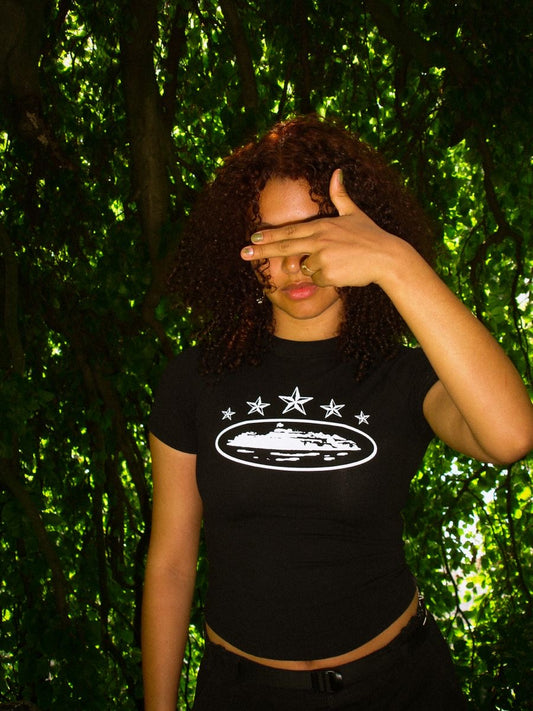 Ribbed “stars” baby tee