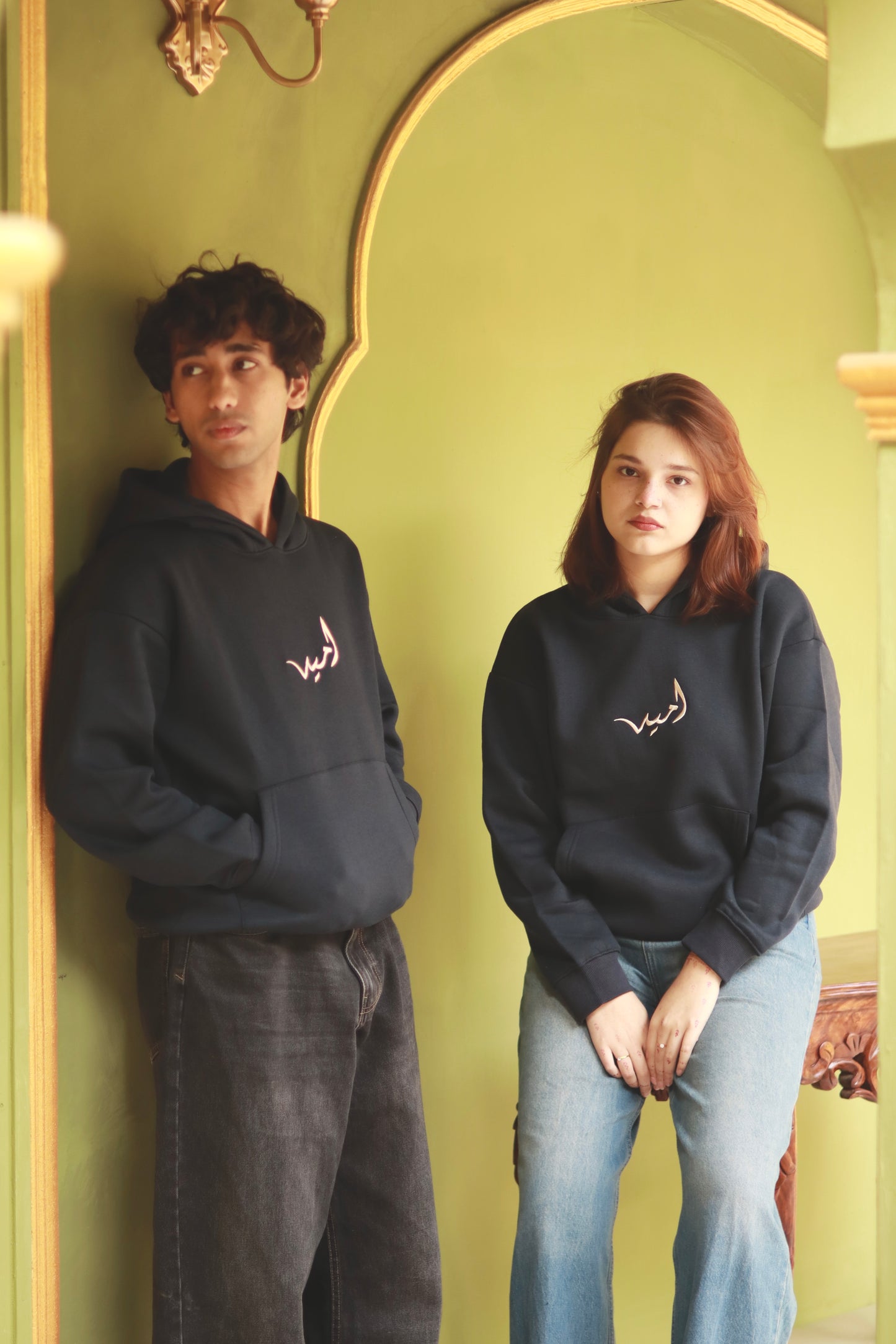 “Marine” minimal blue hoodie