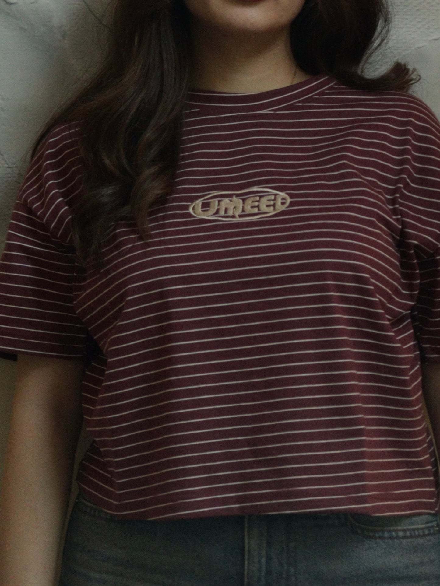 maroon stripe oversized