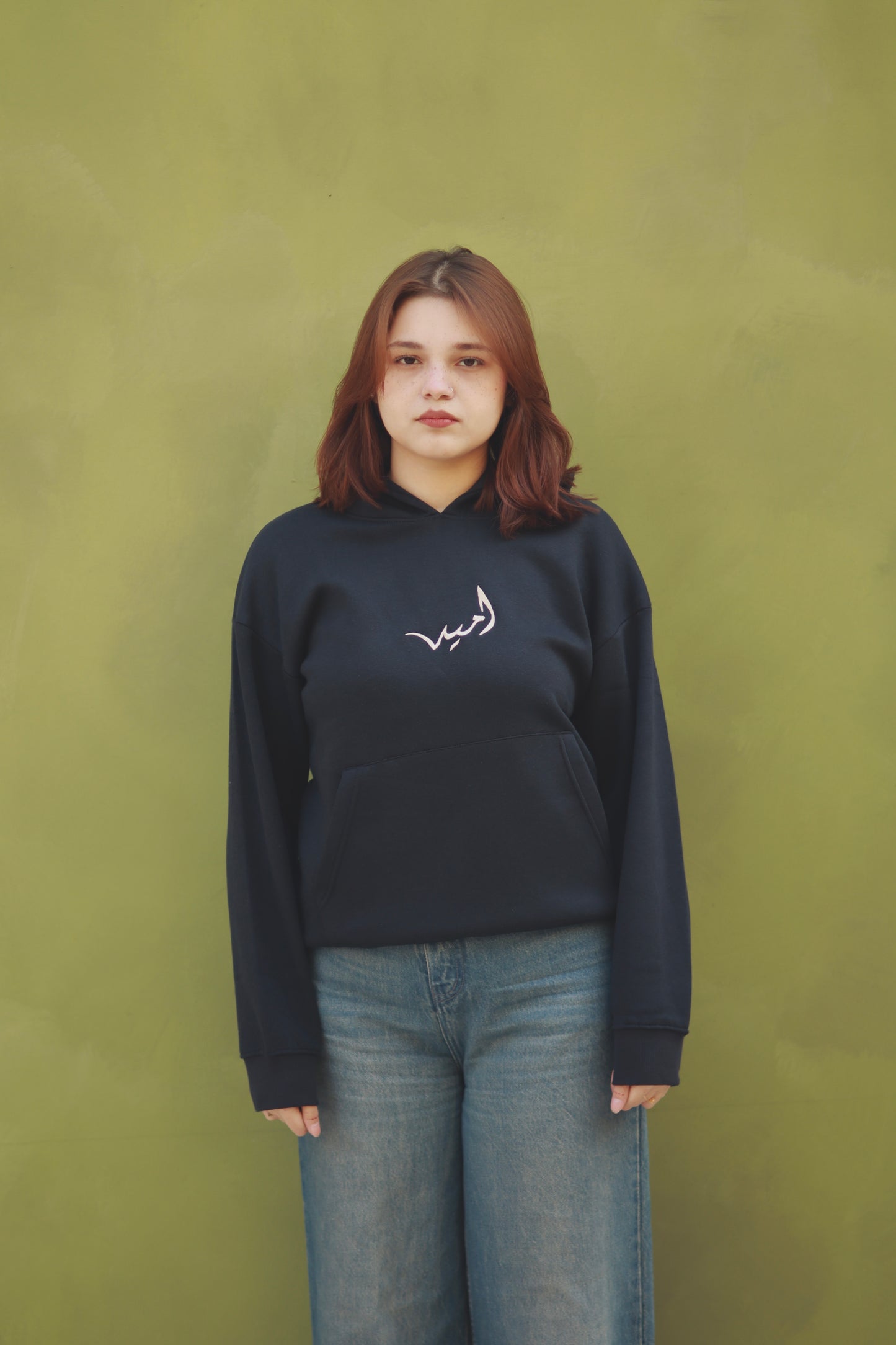 “Marine” minimal blue hoodie