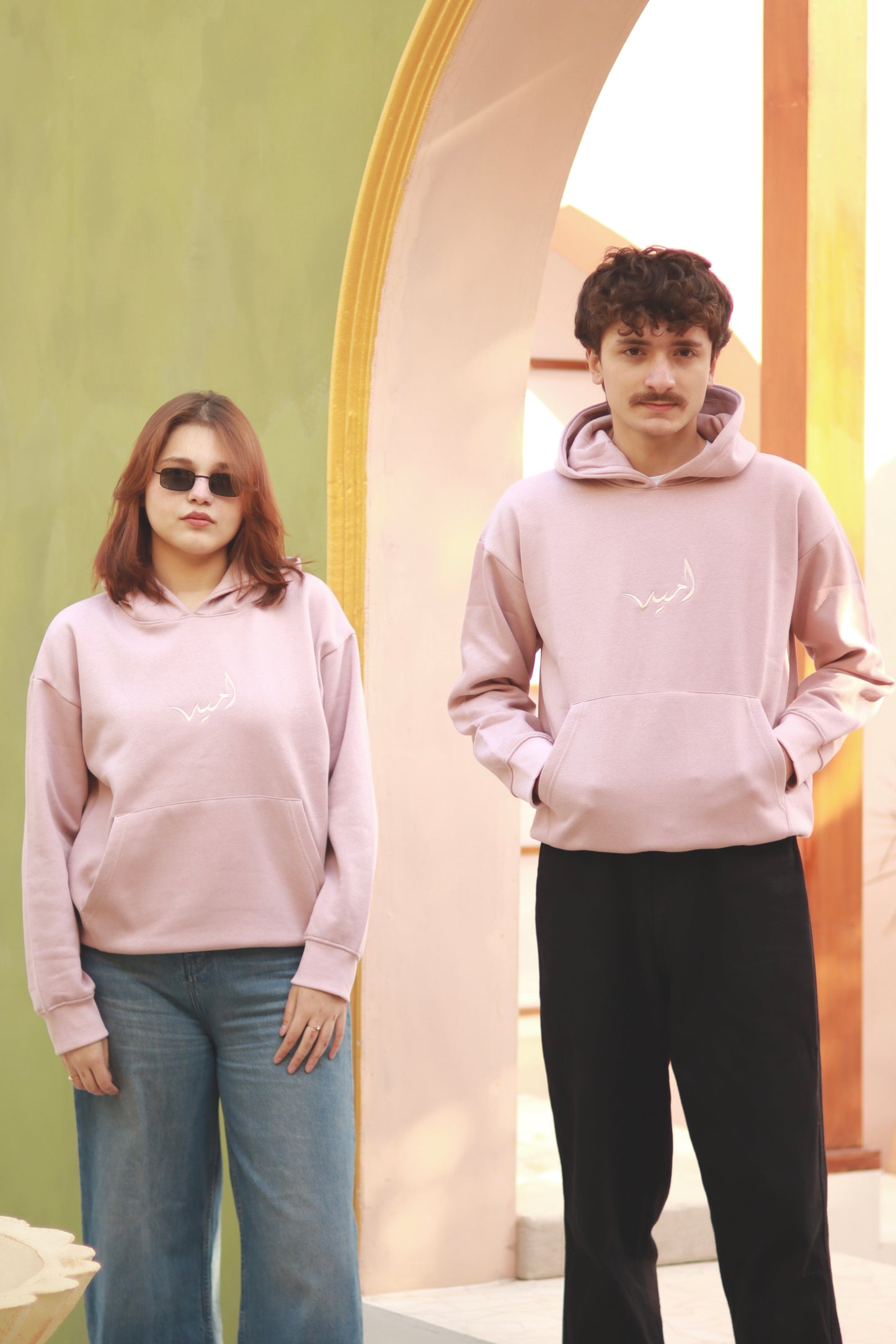 “Soft Coral” minimal pink hoodie