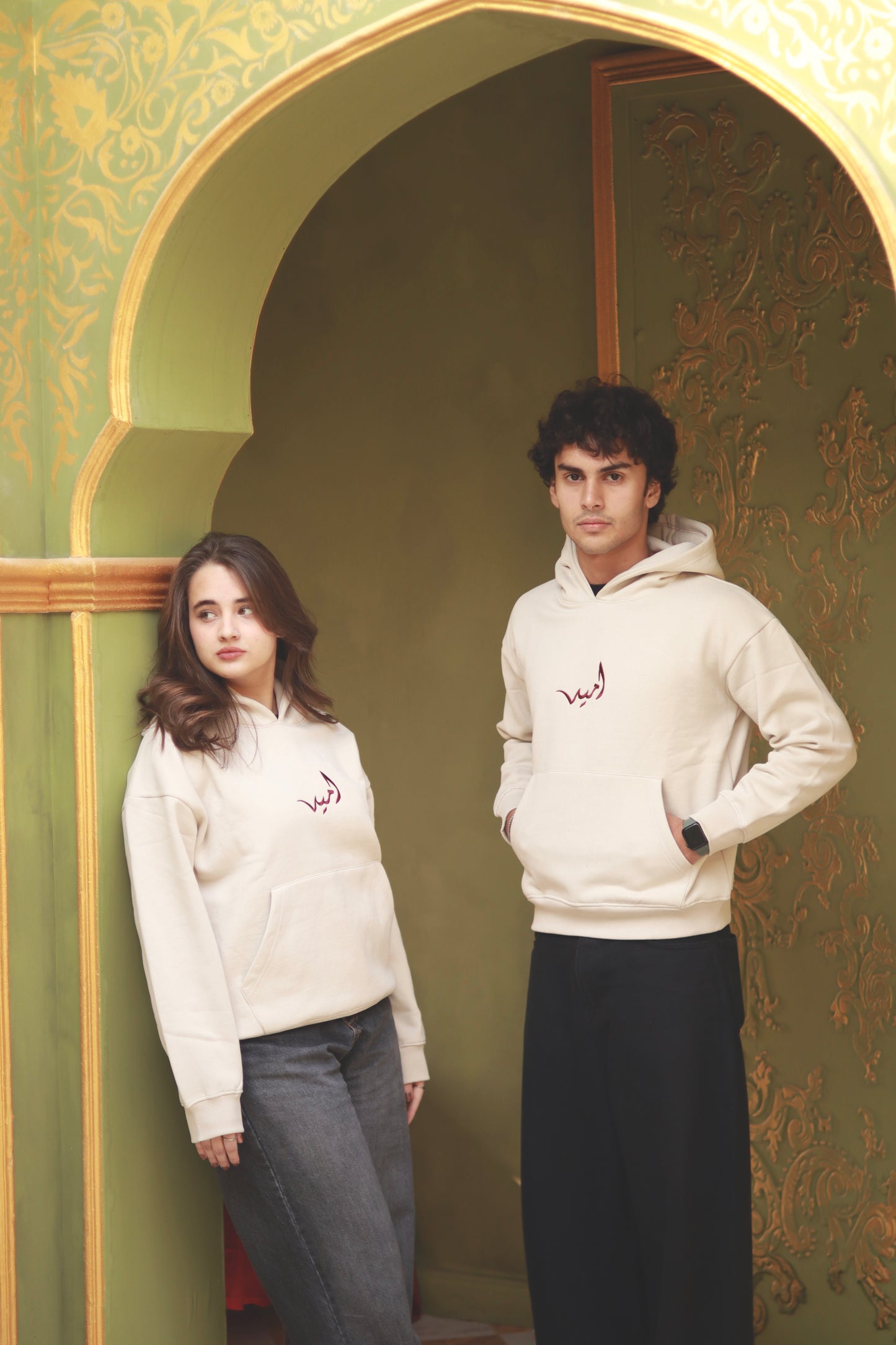 “Canvas” minimal beige hoodie