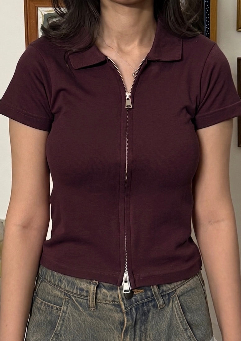 maroon dual zip