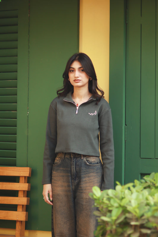 “Cedar” crop quarter zip