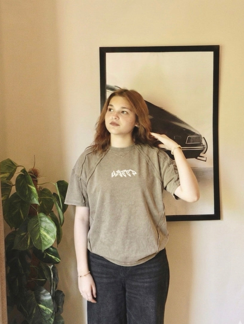 skin paneled deconstructed tee