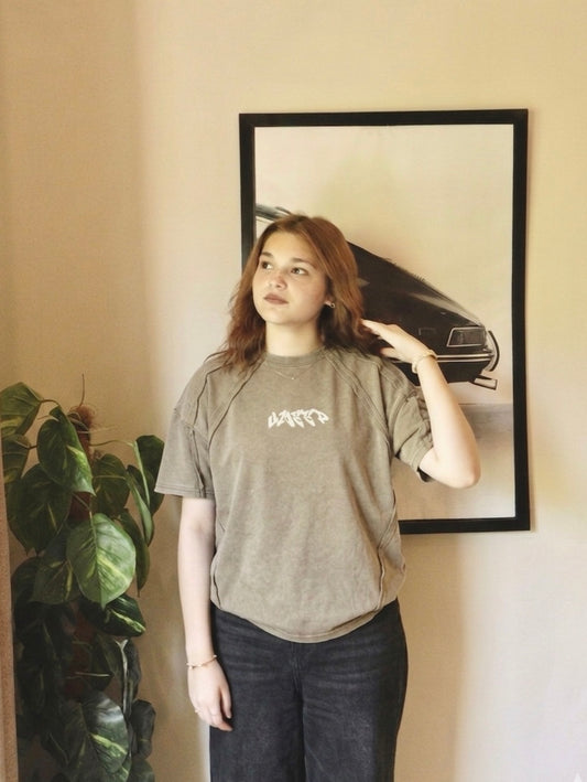 skin paneled deconstructed tee