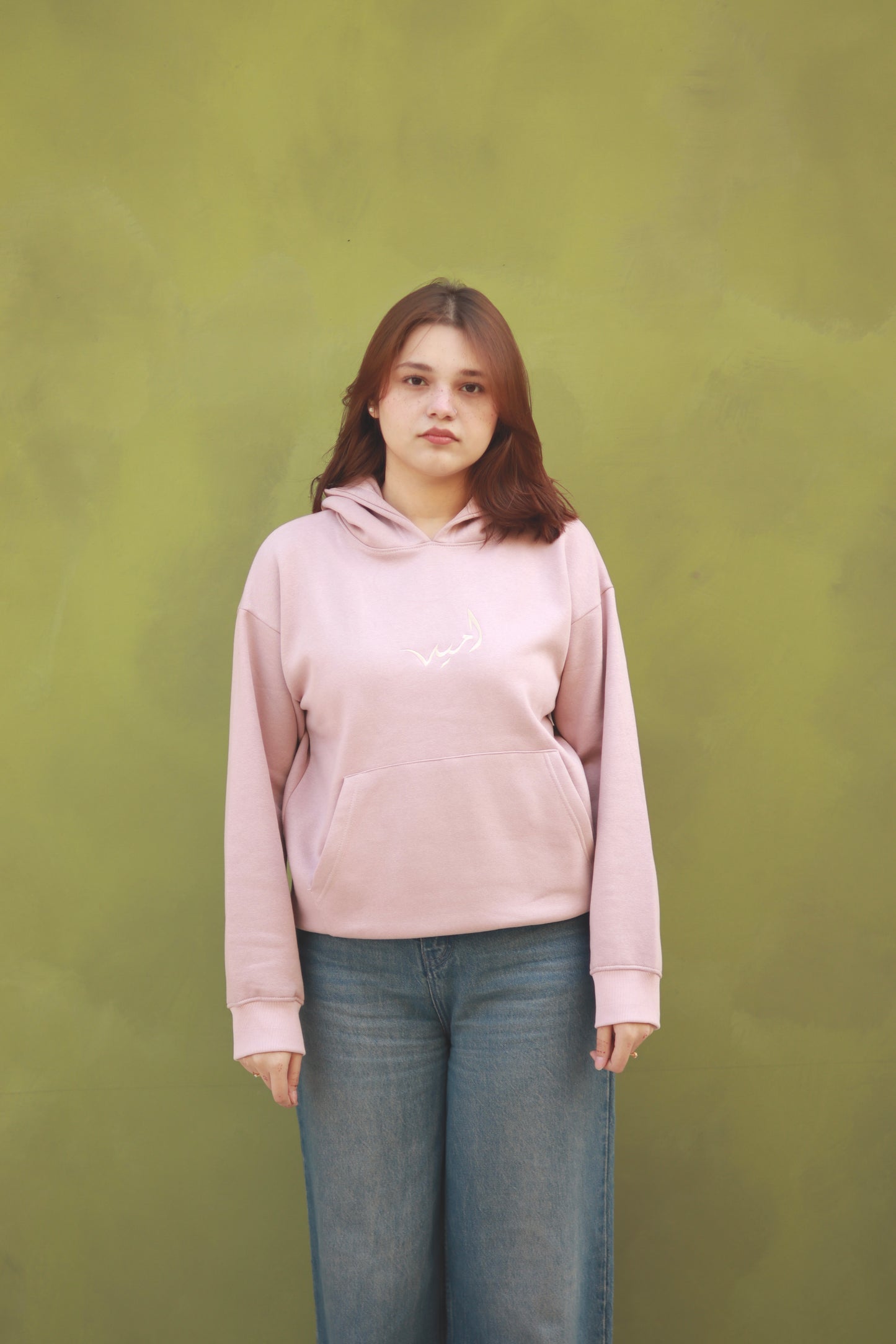 “Soft Coral” minimal pink hoodie