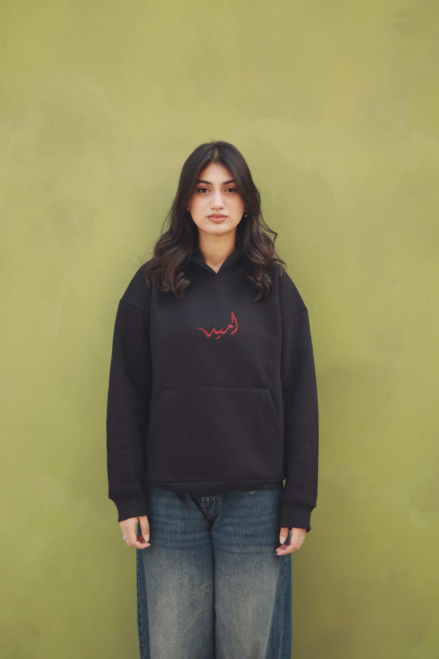 “Obsidian” minimal black hoodie