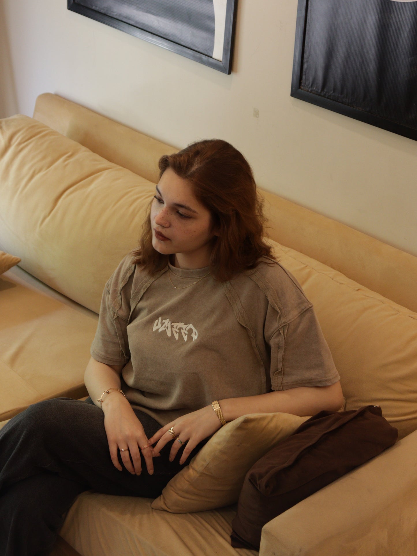 skin paneled deconstructed tee