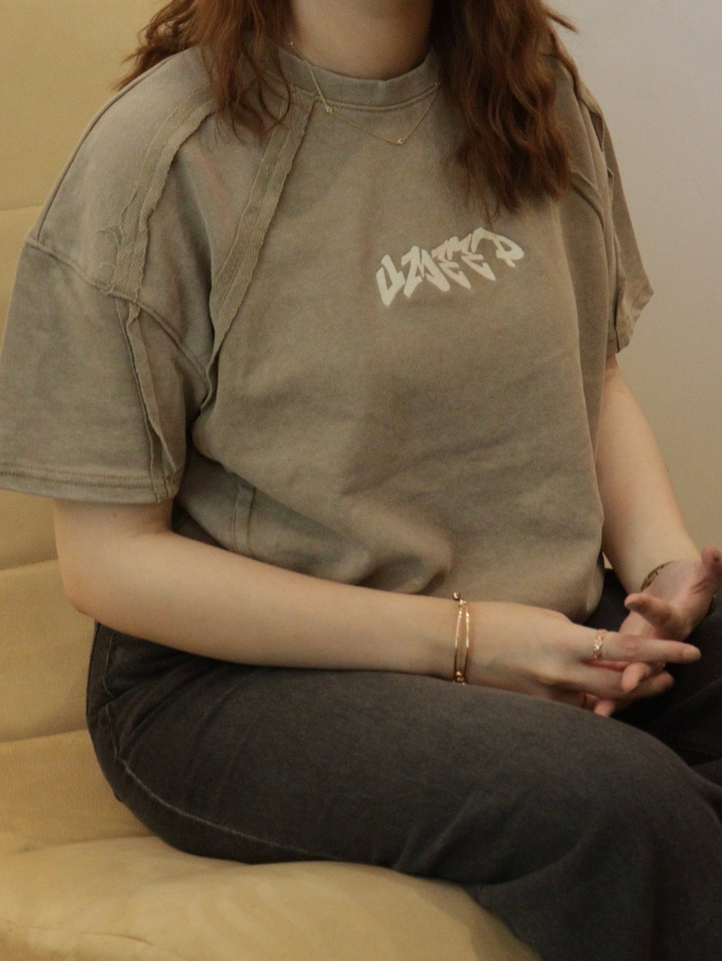 skin paneled deconstructed tee