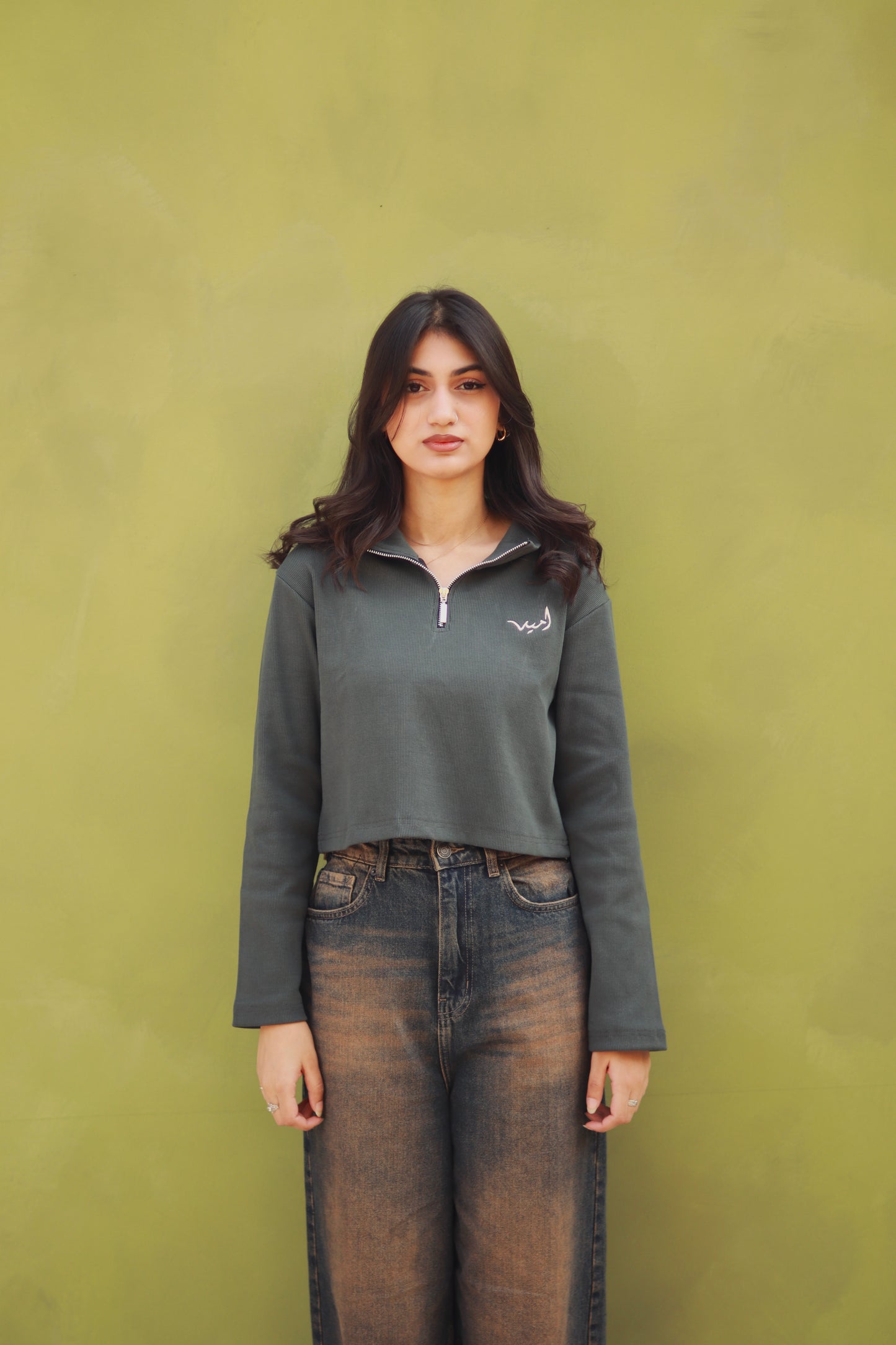 “Cedar” crop quarter zip