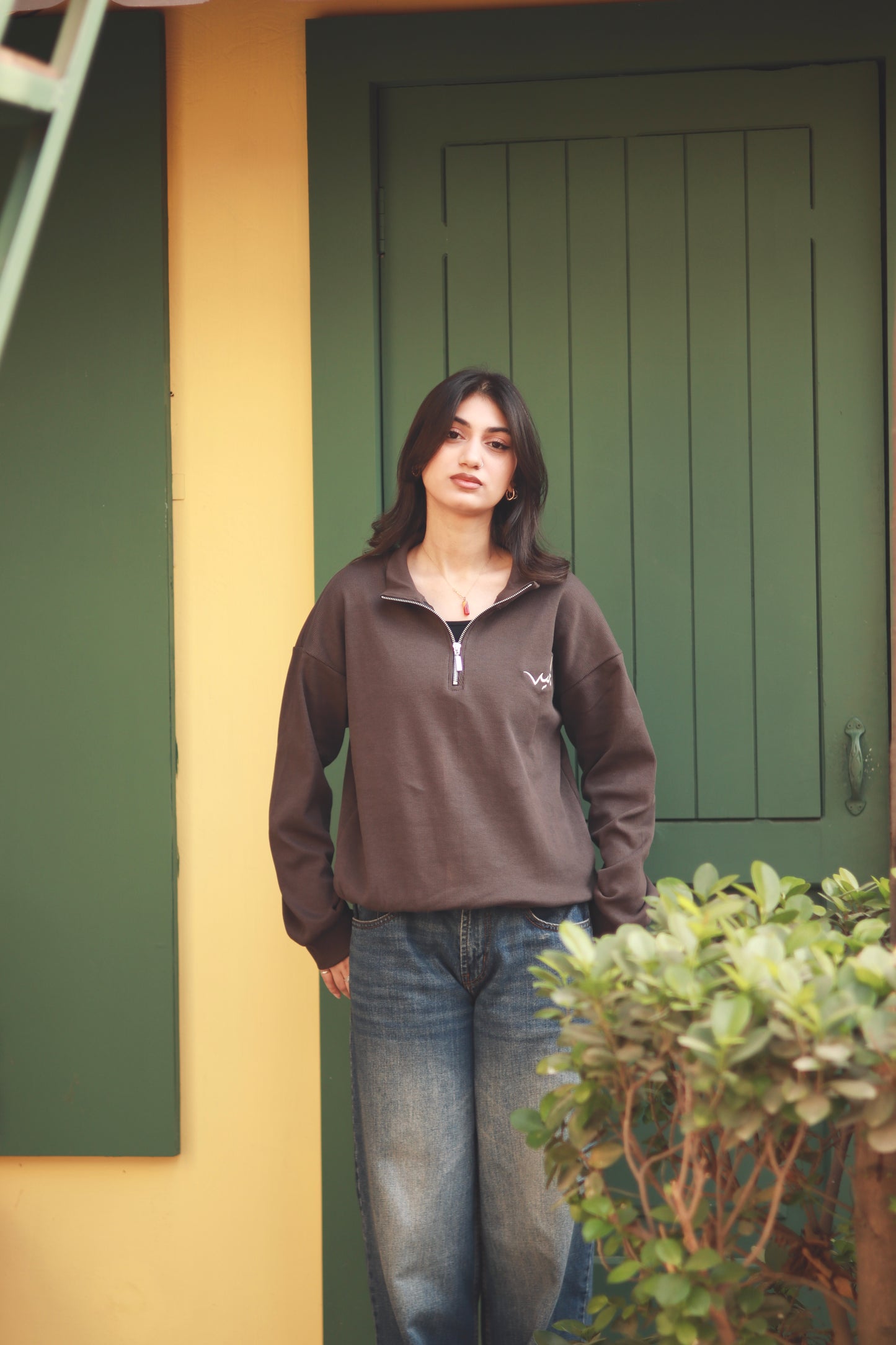 “Walnut” quarter zip