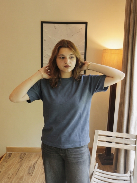 blue basic oversized tee