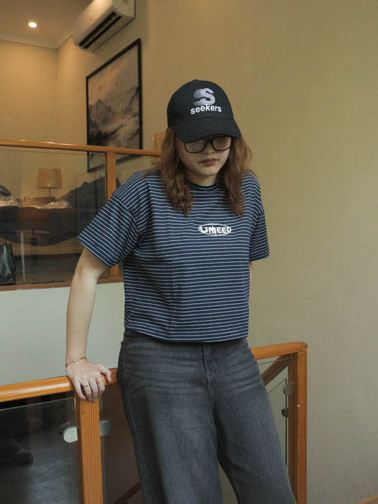blue stripe oversized