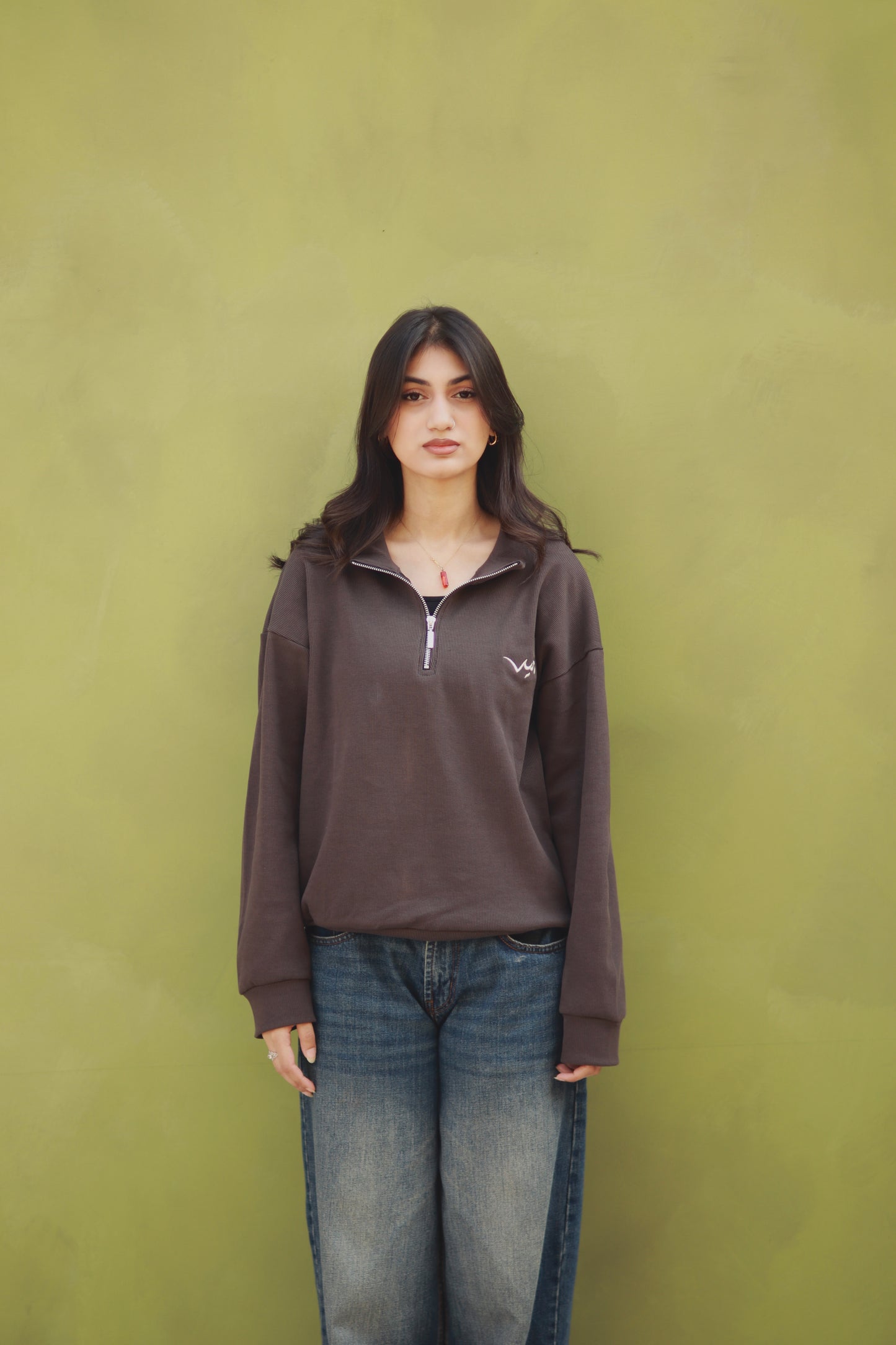 “Walnut” quarter zip