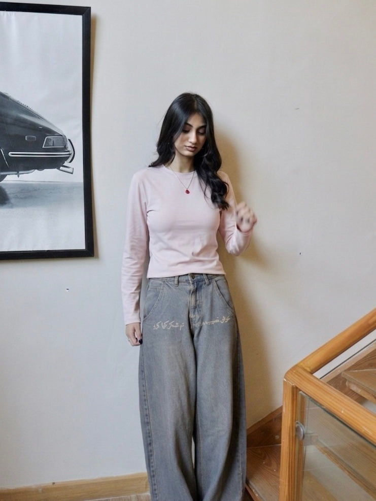 pink basic baby tee full