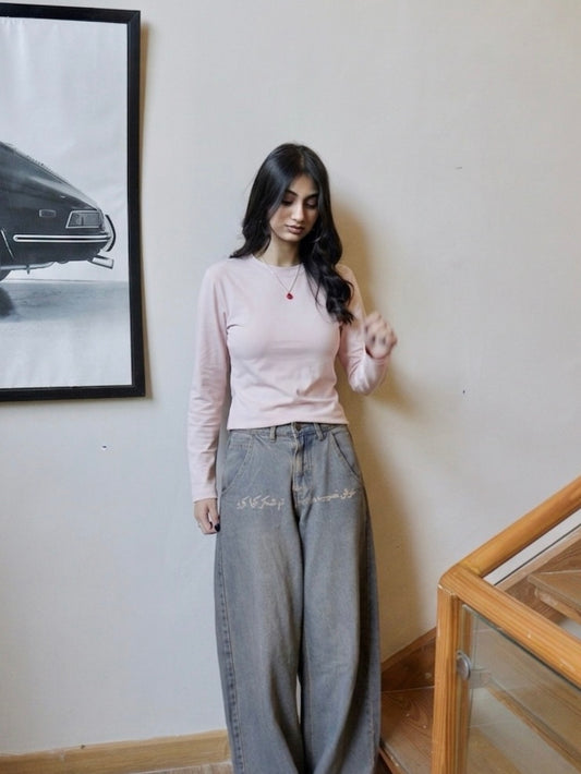 pink basic baby tee full