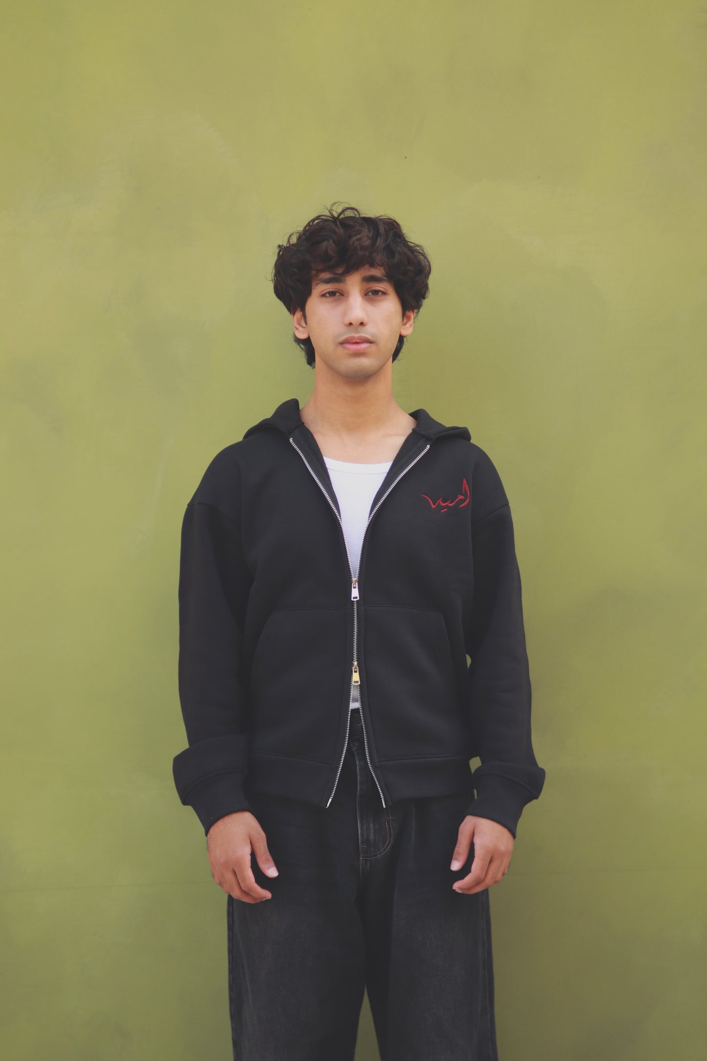 “Midnight” dual zip black hoodie