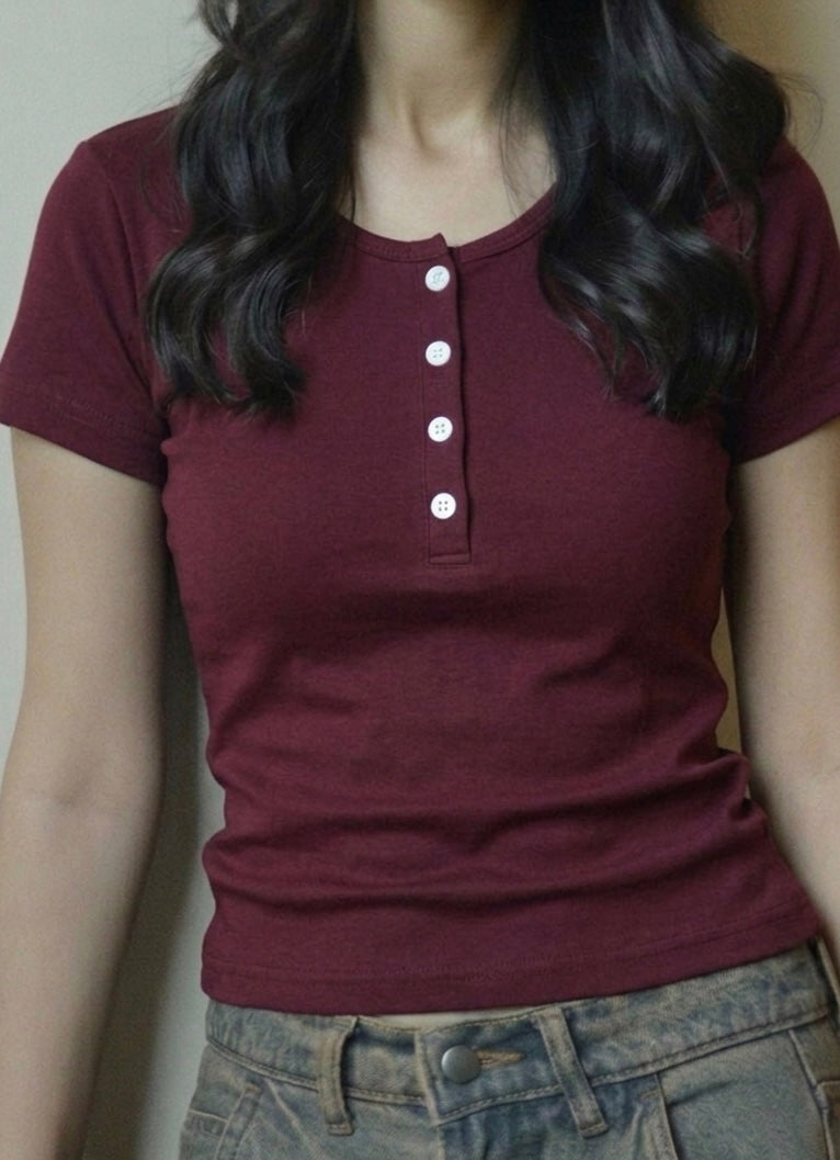 maroon henley