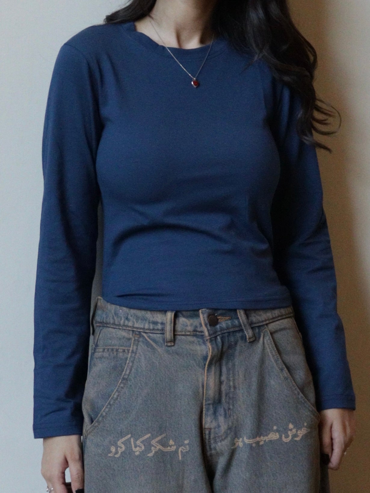 navy basic baby tee full