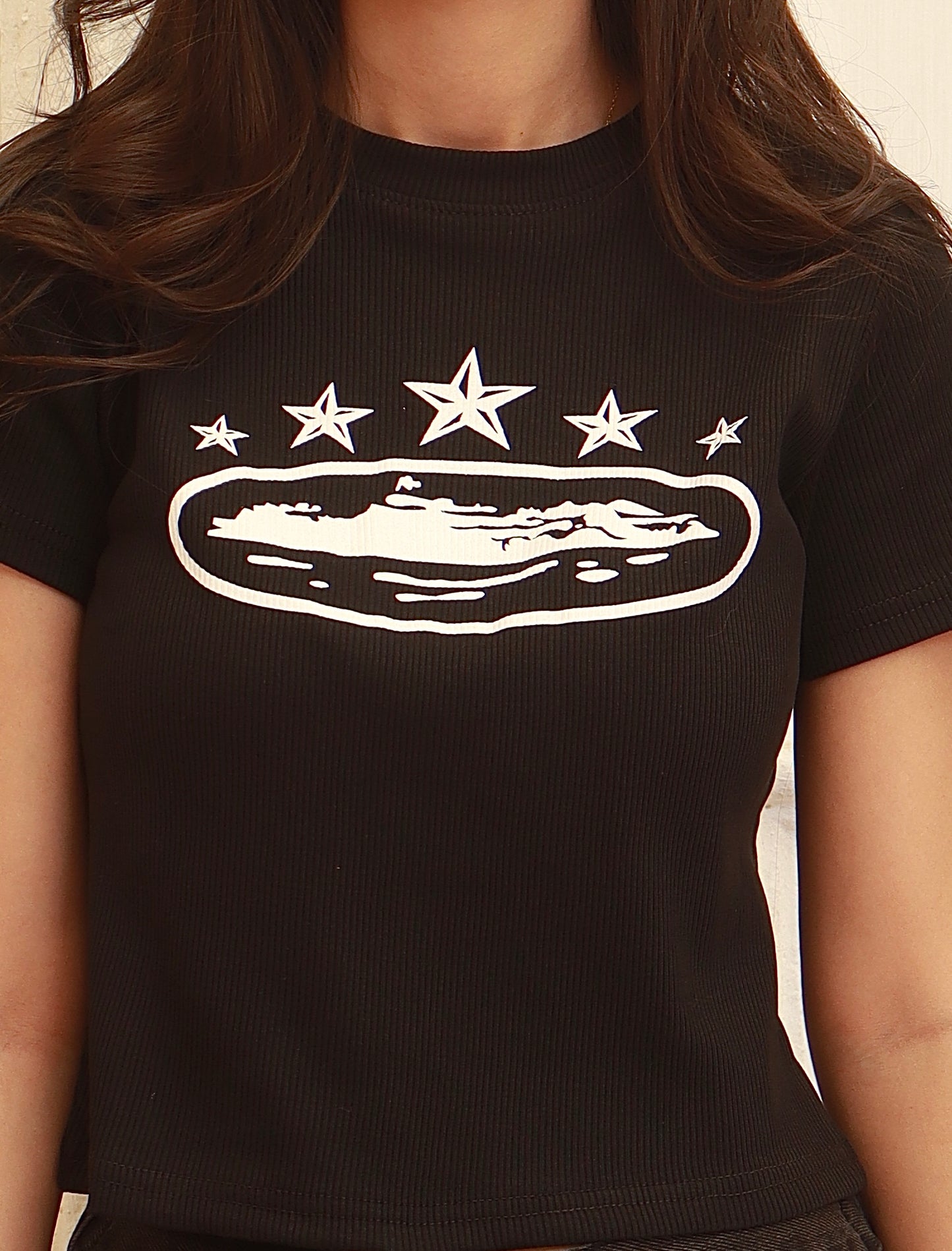 Ribbed “stars” baby tee