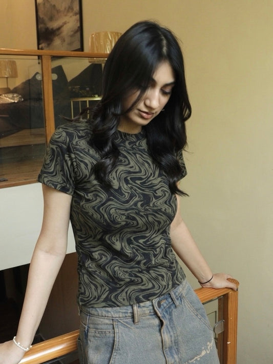 stone print baby tee