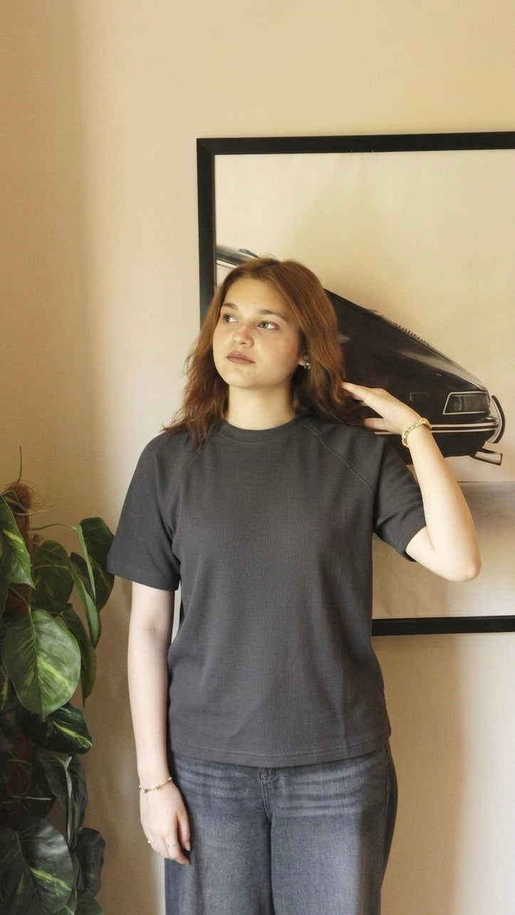 charcoal basic oversized tee
