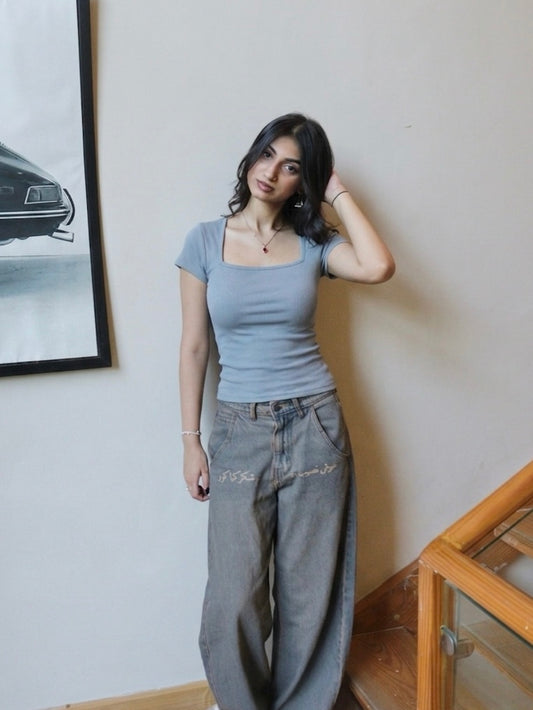 wide neck blue