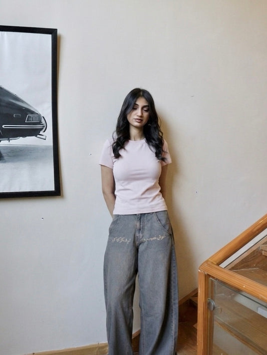 pink basic baby tee