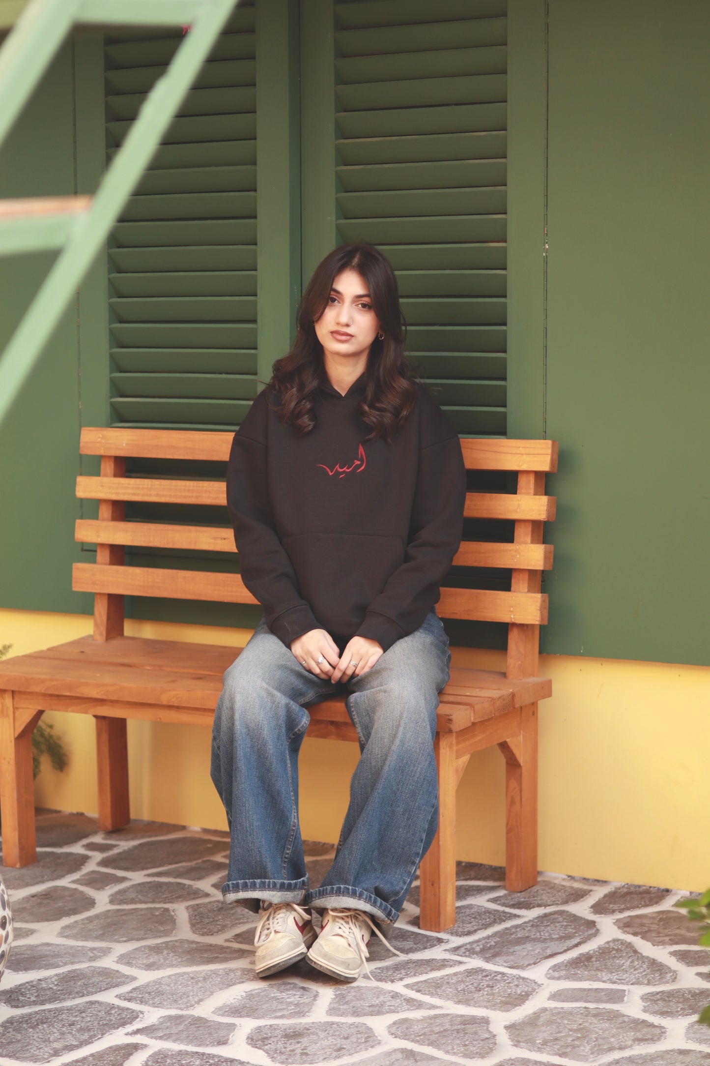 “Obsidian” minimal black hoodie