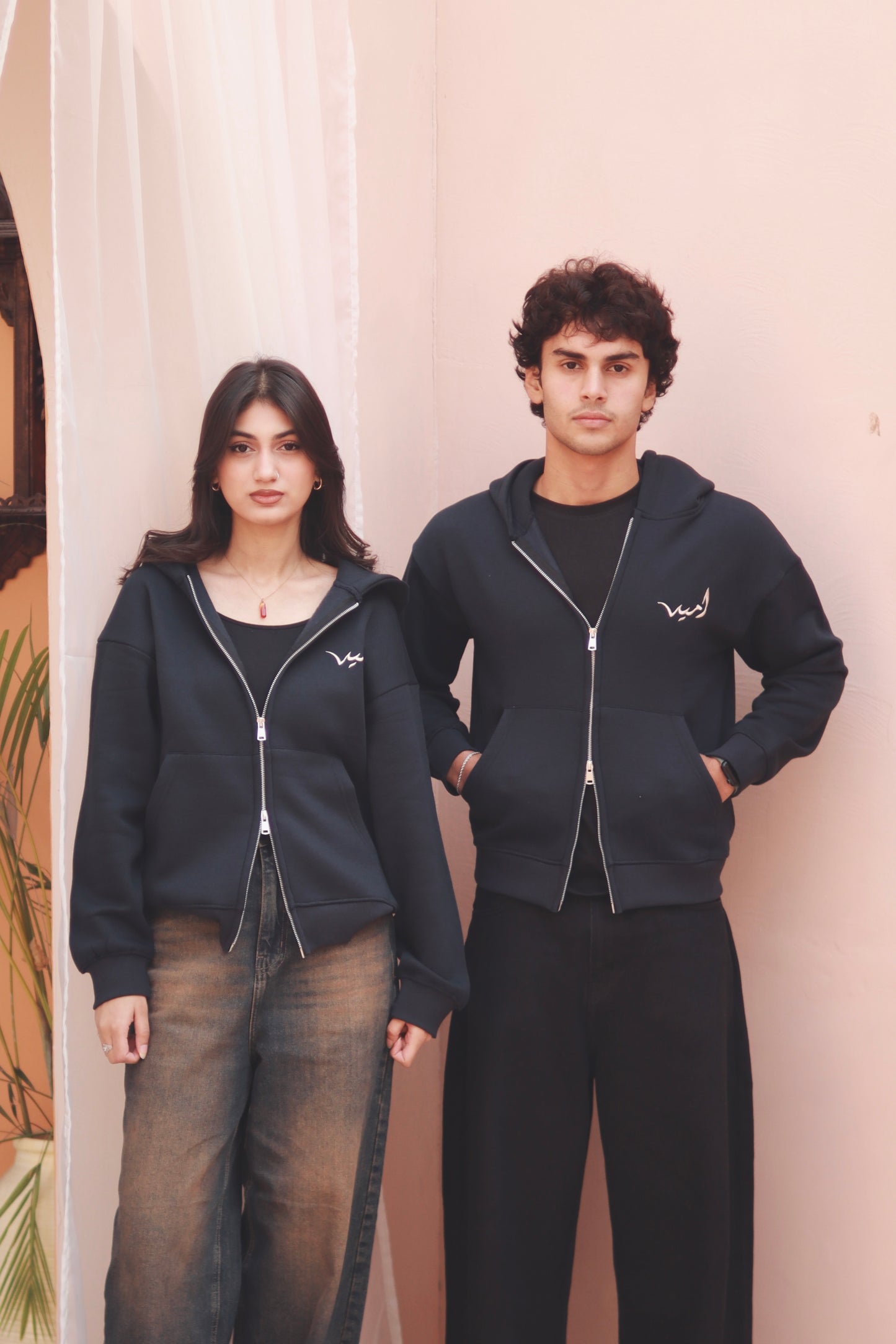 “Atlantic” dual zip blue hoodie