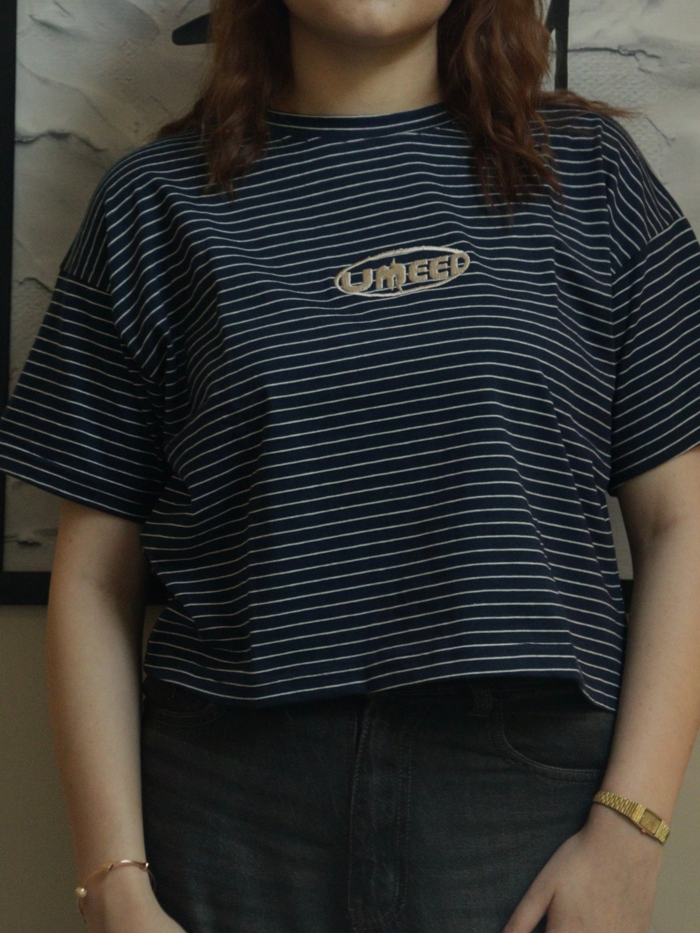 blue stripe oversized